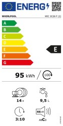 Dishwasher | WIC 3C26 F | Built-in | Width 59.8 cm | Number of place settings 14 | Number of programs 8 | Energy efficiency clas