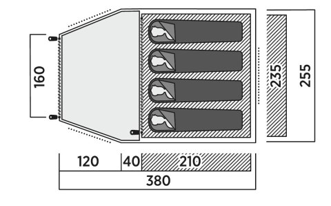 Easy Camp Kinn 4 Dome Tent for 4 persons, Green | Easy Camp