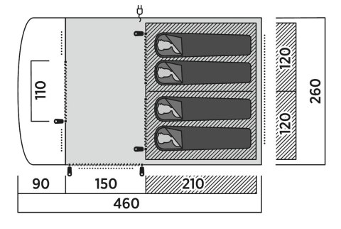 Easy Camp Skarvan 4 Tunnel Tent for 4 persons, Grey | Easy Camp