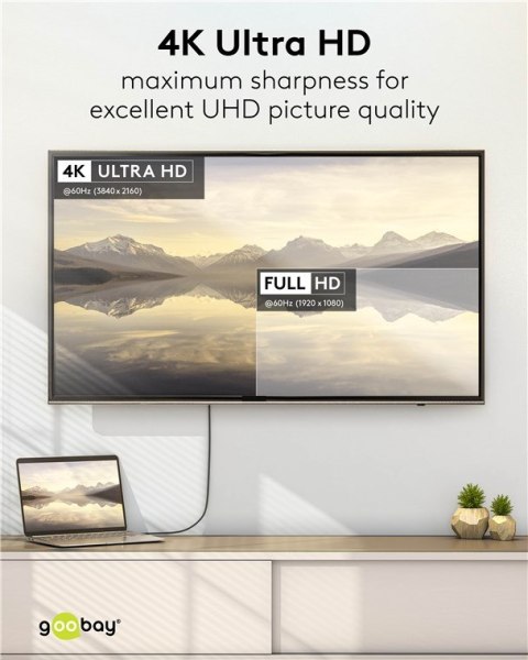 Goobay USB-C to HDMI Cable 4K at 60 Hz, 1 m | 75696