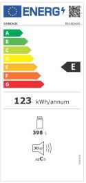 Gorenje Refrigerator | R619EAW6 | Energy efficiency class E | Free standing | Larder | Height 185 cm | Fridge net capacity 398 L