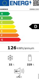 Gorenje Retro Refrigerator | OBRB615DR | Energy efficiency class D | Free standing | Larder | Height 152.5 cm | Fridge net capac