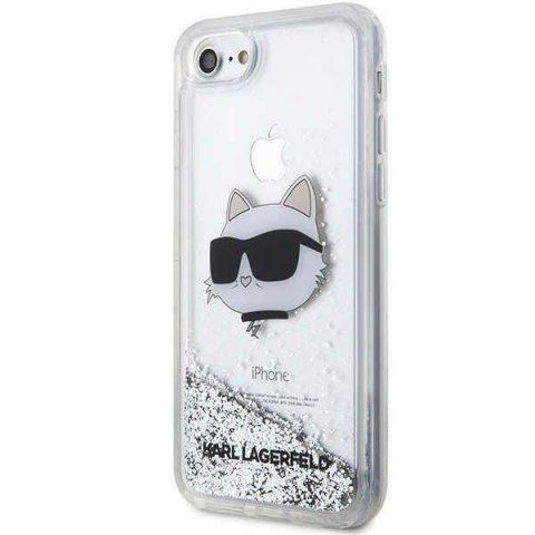 Karl Lagerfeld KLHCI8LNCHCS iPhone 7/8/ SE 2020 / SE 2022 silver/silver hardcase Glitter Choupette Head
