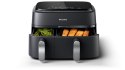 Philips Airfryer z podwójnym koszem | NA351/00 Seria 3000 | Moc 2750 W | Pojemność 9 l | Technologia Rapid Air | Czarny