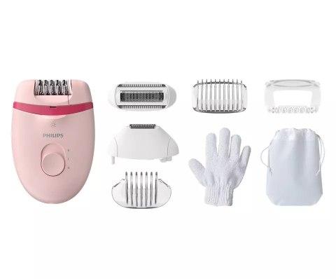 Philips | Corded Compact Epilator | BRE285/00 Satinelle Essential | White/Pink