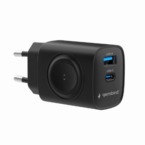 Szybka ładowarka Gembird 2 w 1 20 W do Apple Watch i telefonu | TA-UC-PDQCW20-01-BK