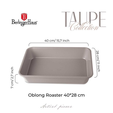 BRYTFANNA FORMA TYTANOWA 40x28cm BERLINGER HAUS BH-7903 TAUPE