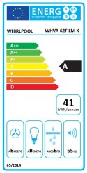 Whirlpool Hood | WHVA 62F LM K | Built-in | Energy efficiency class A | Width 59.8 cm | 485 m³/h | Mechanical | LED | Black