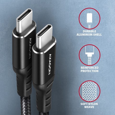AXAGON Data and charging cable, 2 m | BUCM-CM20AB | USB Type C to USB Type C