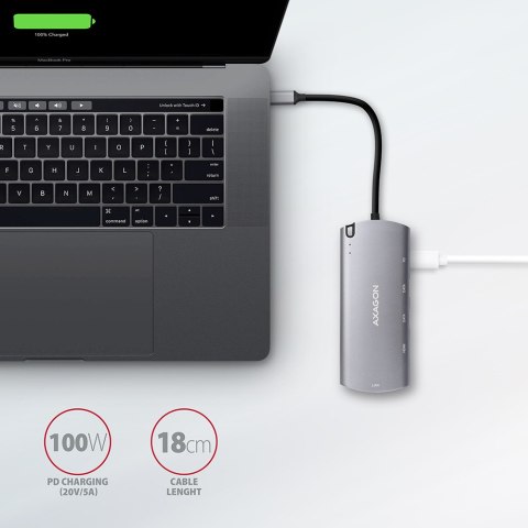 AXAGON SuperSpeed USB-C Combo 6in1 Hub | HMC-6M2