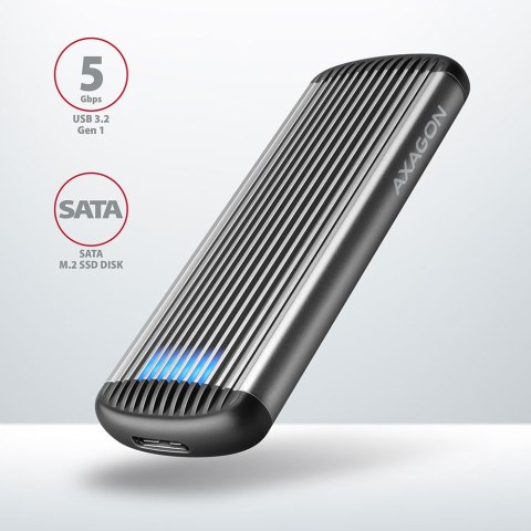 AXAGON SuperSpeed USB Micro-B - M.2 SATA SSD Ribbed Box | EEM2-SA