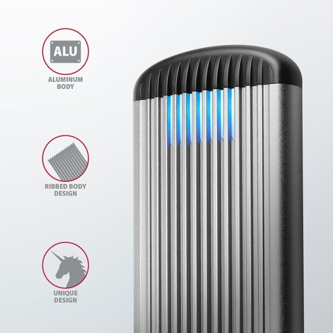 AXAGON SuperSpeed USB Micro-B - M.2 SATA SSD Ribbed Box | EEM2-SA