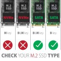 AXAGON SuperSpeed USB Micro-B - M.2 SATA SSD Ribbed Box | EEM2-SA