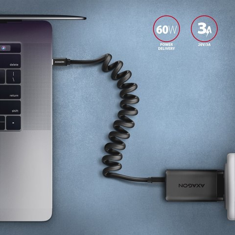 AXAGON Twister Cable, 0.6 m | BUCM-CM10TB | USB Type C to USB Type C