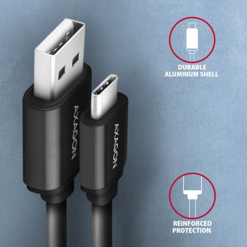 AXAGON Twister Cable, 1.1 m | BUCM-AM20TB | USB Type A to USB Type C