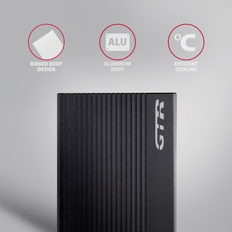 AXAGON USB-C 10Gbps RIBBED Box | EE25-GTR