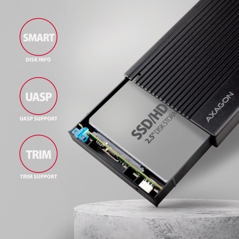 AXAGON USB-C 10Gbps RIBBED Box | EE25-GTR