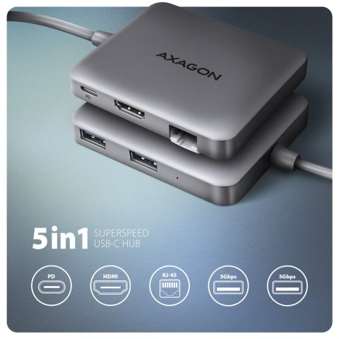 AXAGON USB-C 5Gbps SuperSpeed 5in1 Hub | HMC-5HL