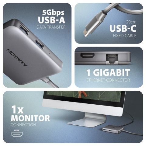 AXAGON USB-C 5Gbps SuperSpeed 5in1 Hub | HMC-5HL