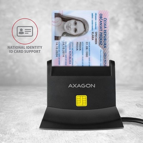 AXAGON Universal desktop USB contact Smart/ID and SD/microSD/SIM card reader | CRE-SM2