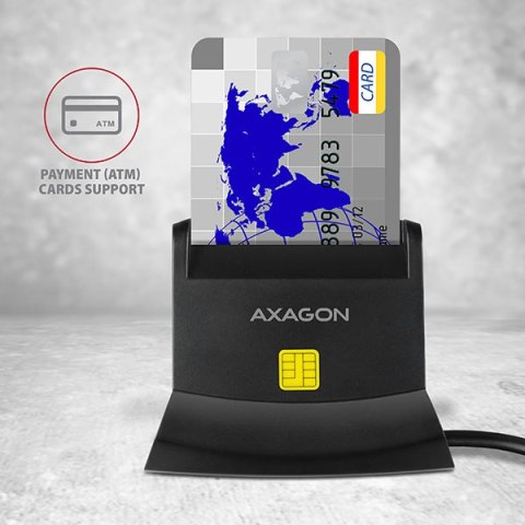 AXAGON Universal desktop USB contact Smart/ID and SD/microSD/SIM card reader | CRE-SM2