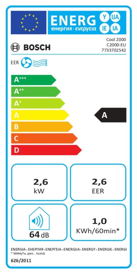 Bosch Mobile Air Conditioner | Cool 2000 | Suitable for rooms up to 35 m³ | White