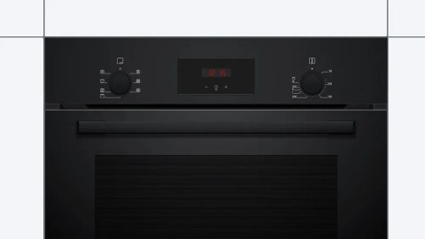 Bosch Oven | HBF133BA1 | 66 L | Electric | EcoClean | Knobs | Height 59.5 cm | Width 59.4 cm | Black