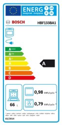 Bosch Oven | HBF133BA1 | 66 L | Electric | EcoClean | Knobs | Height 59.5 cm | Width 59.4 cm | Black