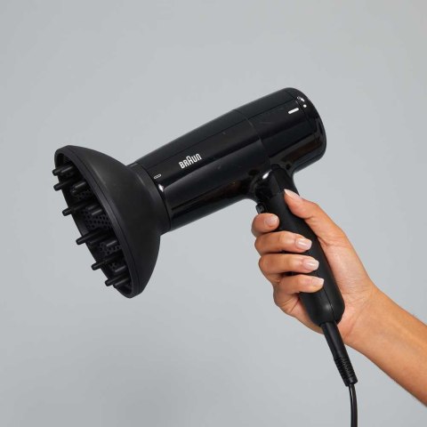 Braun Hair dryer | BRHD225E | 2200 W | Number of temperature settings 3 | Ionic function | Diffuser nozzle | Black