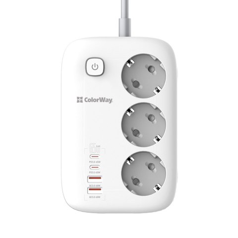 ColorWay Power Socket | CW-CHE34PDW