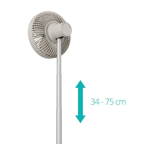Duux Fan | Rize Flex | Stand Fan | Greige | Diameter 21 cm | Number of speeds 4 | Oscillation | 10 W | No