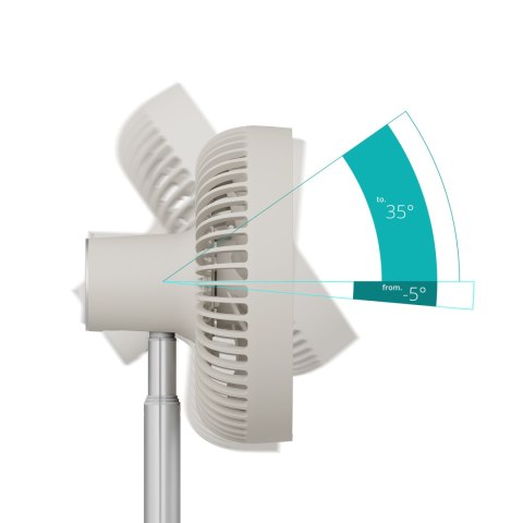 Duux Fan | Rize Flex | Stand Fan | Greige | Diameter 21 cm | Number of speeds 4 | Oscillation | 10 W | No