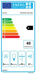 Elica | Hood | JUNO WH/F/50 | Wall mounted | Energy efficiency class A | Width 50 cm | 700 m³/h | Push buttons | LED | White