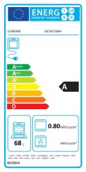 Gorenje Cooker | GE5A21WH | Hob type Electric | Oven type Electric | White | Width 50 cm | Grilling | Depth 59.4 cm | 68 L