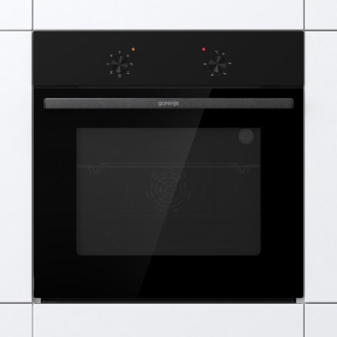 Gorenje Oven | BO6615E01B | 60 L | Electric | EnamelClean | Push pull buttons | Height 59.5 cm | Width 59.5 cm | Stainless steel