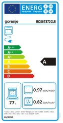 Gorenje Oven | BOS67372CLB | 77 L | Electric | AquaClean | Mechanical control | Steam function | Height 59.5 cm | Width 59.5 cm