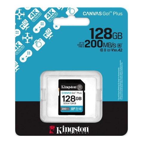 Kingston | Canvas Go! Plus | 128 GB | SD | Flash memory class Class 10, UHS-I, U3, V30