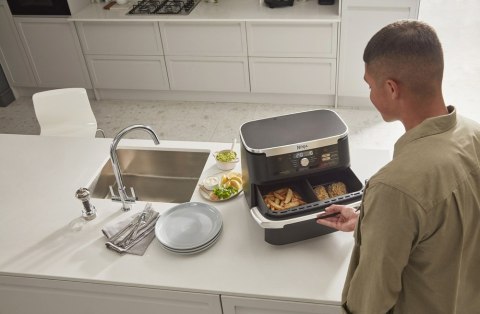 NINJA | Double Air Fryer | AF500EU Foodi FlexDrawer | Power 2470 W | Capacity 10.4 L | Black