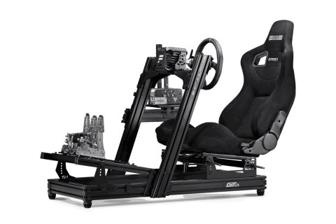 Next Level Racing | Aluminum | Racing Simulator Cockpit | GTElite Front and Side Mount Edition | Black