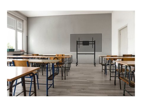 Neomounts MOVE Go FL50-525BL1 TV trolley - 55-86" - max 76 kg - manual h 106-136 cm - VESA 100x100-900x600 - incl. hardware shel