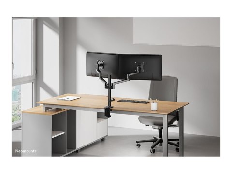 Neomounts NEXT Lite DS60-425BL2 Dual monitor arm - 17-27" - 0-8 kg/screen - space saving T-Rex model - 100% plastic-free packagi