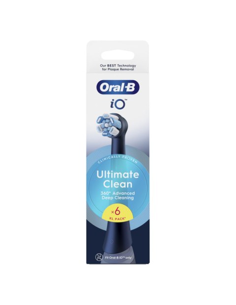 Oral-B Replaceable toothbrush heads | iO UltimateClean | Heads | For adults | Number of brush heads included 6 | Black