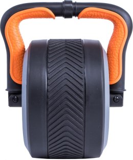 Pure2Improve 2 in 1 Ab Wheel and Kettlebell, Black/Orange