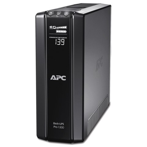 Schneider Electric APC Back-UPS Pro, Tower, 10x IEC C13 outlets, AVR, LCD, user-replaceable battery | BR1500GI | 1500 VA | 865 W