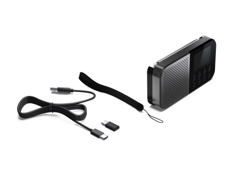 Sharp DR-P520(GY) OSAKA Pocket/Handheld Portable Digital Radio, Grey | Sharp