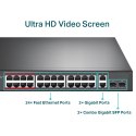 TP-Link TL-SL1226P - przełącznik - 26 portów - niezarządzalny - do montażu w szafie rack