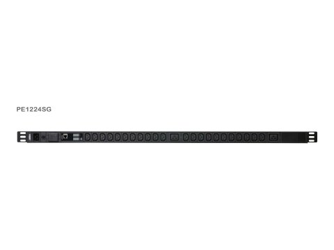 Aten PE1224SG-AT-G Basic Metered 0U PDU z ochroną przeciwprzepięciową (16A, 22 gniazda IEC 320 C13, 2 gniazda IEC 320 C19) | Ate