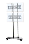 EDBAK Flat Screen Trolley for Two 42-65" Screen, vertical position, Black
