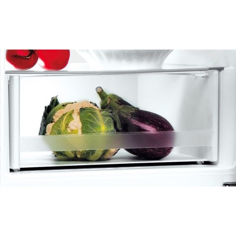 Lodówka Indesit LI9 S2E S, E, wolnostojąca, wysokość 201,3 cm, pojemność netto chłodziarki 261 l, pojemność netto zamrażarki 111