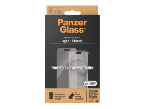PanzerGlass | Ochraniacz ekranu - szkło | Apple iPhone 15 | Politereftalan etylenu (PET) | Przezroczysty